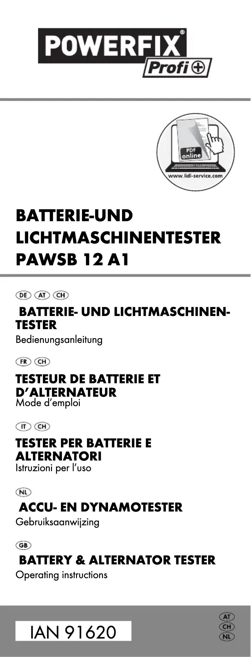 Page n°1 - Manuel utilisateur Powerfix PAWS 2 A1
