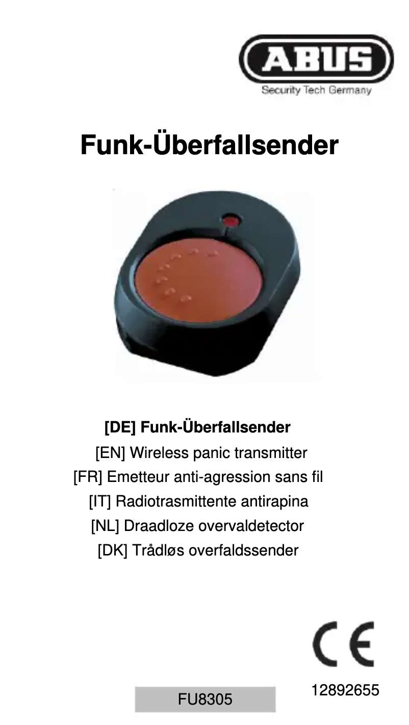 Image de la première page du manuel de l'appareil FU8305