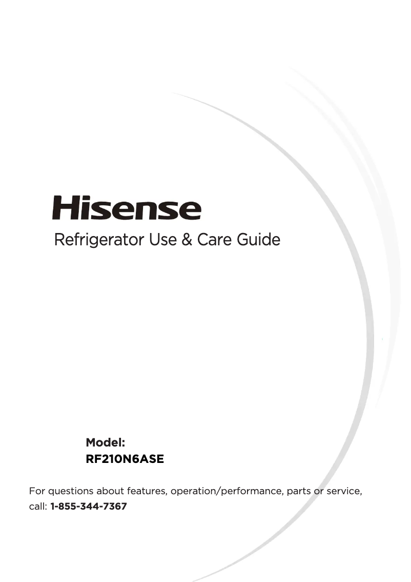 Page 1 de la notice Manuel utilisateur Hisense RF210N6ASE