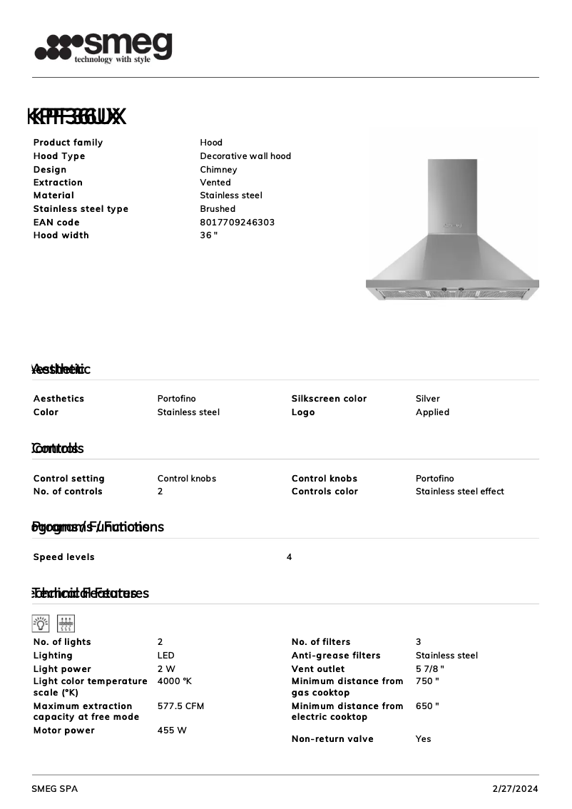 Image de la première page du manuel de l'appareil KPF36UX
