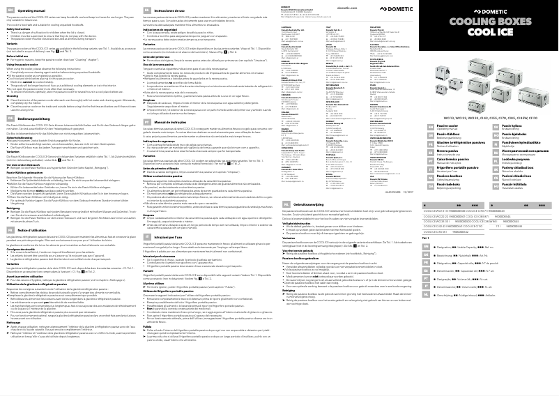 Image de la première page du manuel de l'appareil Cool-Ice CI 110