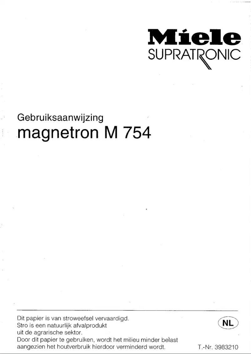 Image de la première page du manuel de l'appareil Supratronic M754