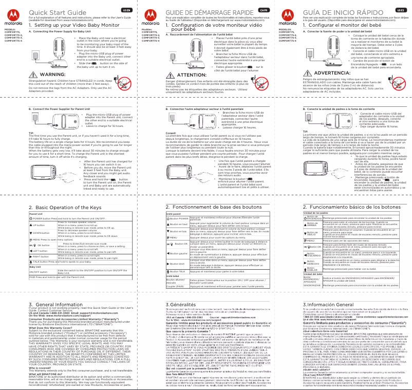 Image de la première page du manuel de l'appareil Comfort 75