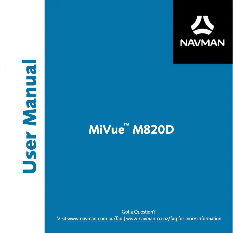 Page n°1 - Manuel utilisateur Navman MiVue M820D