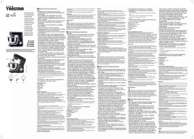 Page 1 de la notice Manuel utilisateur TriStar MX-4194PR