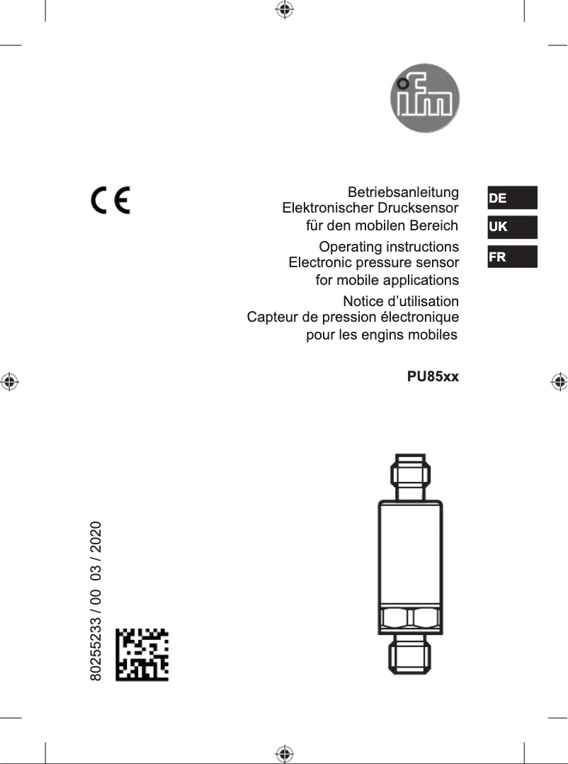 Image de la première page du manuel de l'appareil PU8503