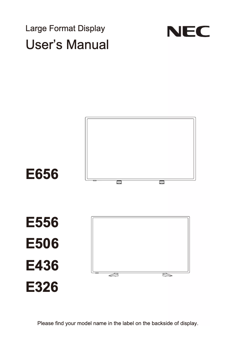 Página 1 del manual Manual de usuario NEC E436