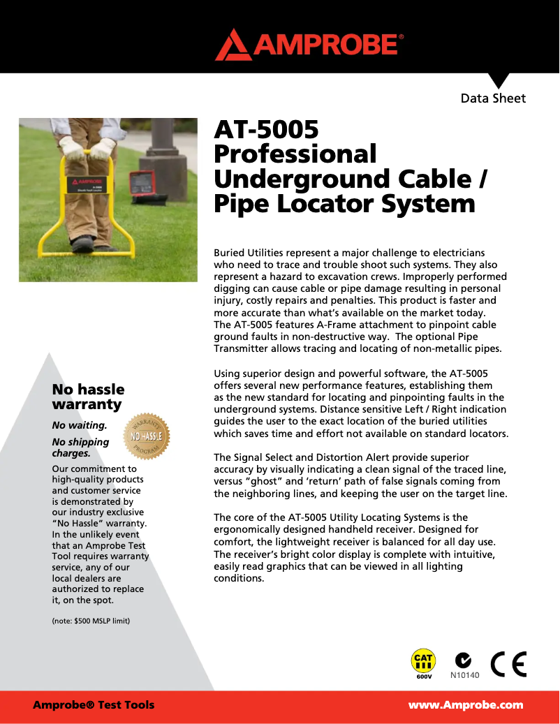 Page 1 de la notice Manuel utilisateur Amprobe AT-5005