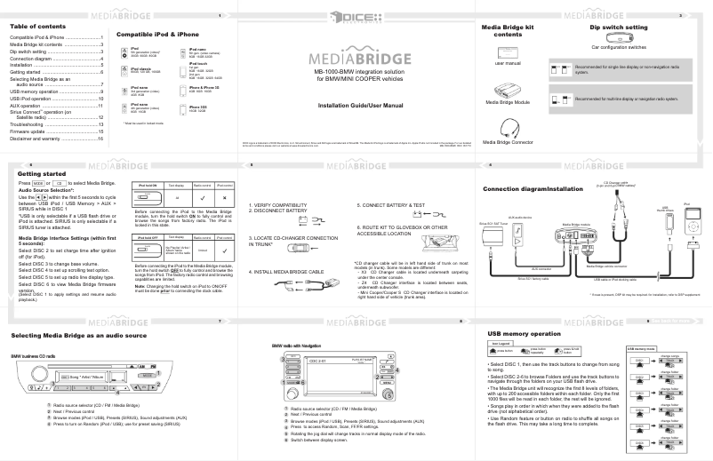 Página 1 del manual Manual de usuario DICE MB1000-BMW