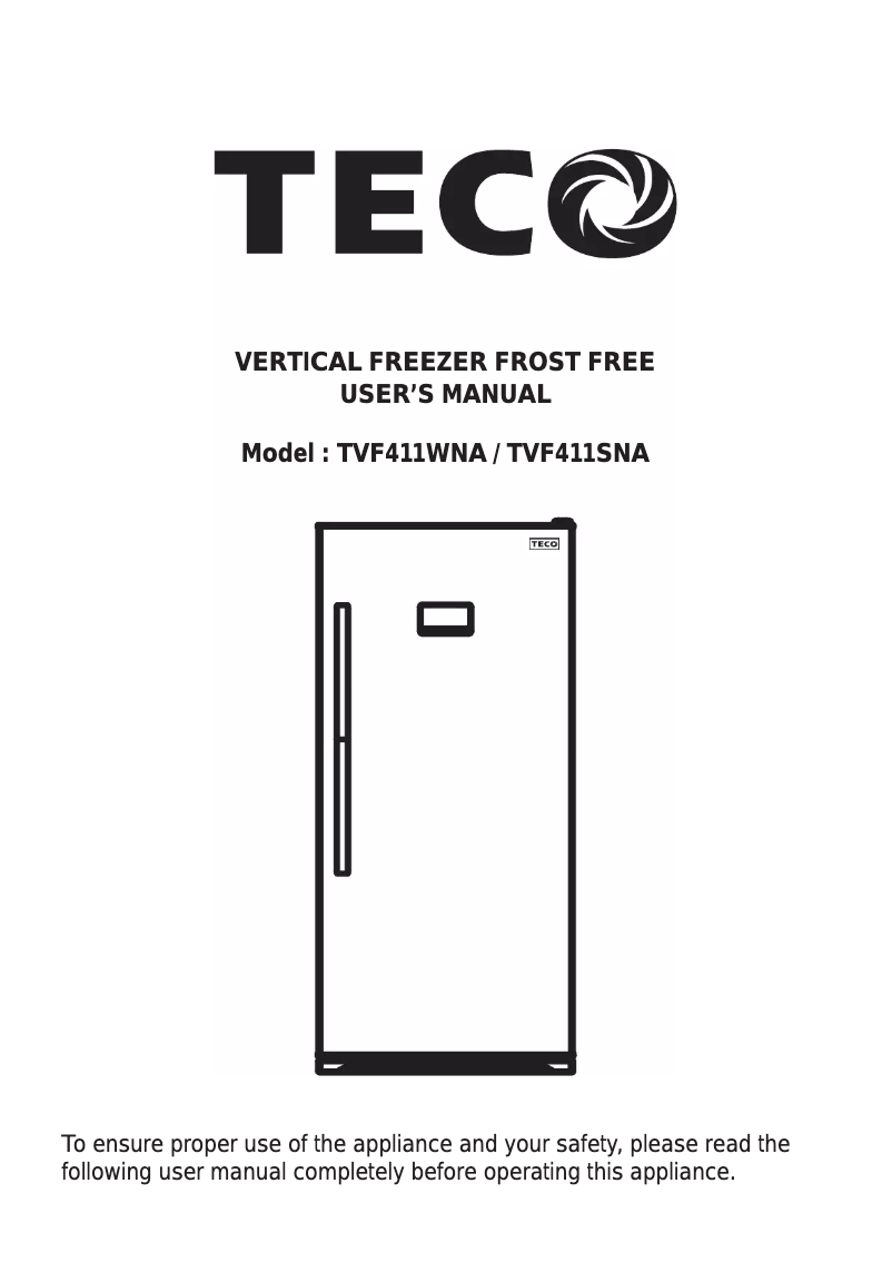 Page 1 de la notice Manuel utilisateur Teco TVF411SNA