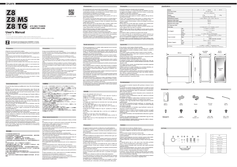 Imagen de la primera página del manual del dispositivo Z8 TG