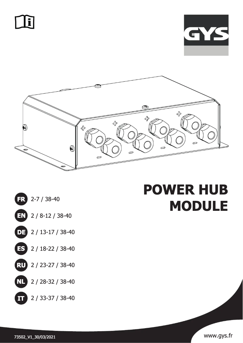 Página 1 del manual Manual de usuario GYS Power HUB Module