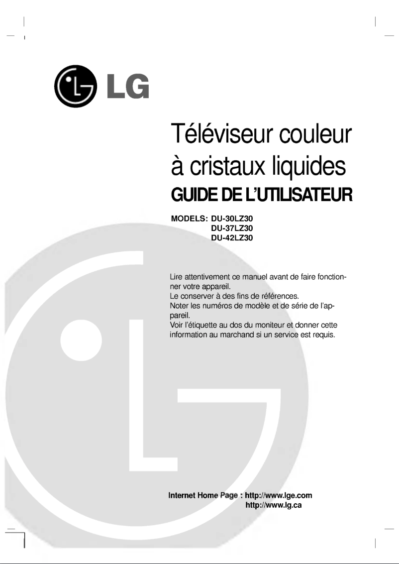 Image de la première page du manuel de l'appareil DU-42LZ30