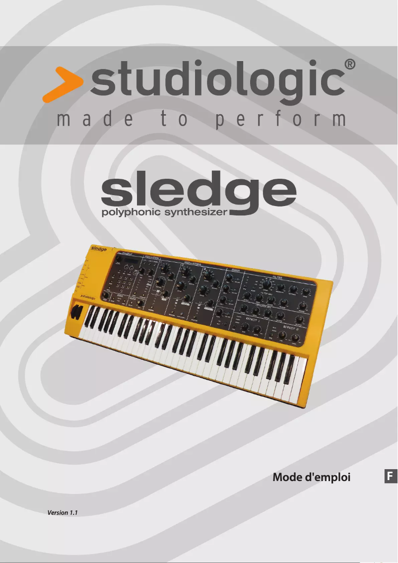 Página 1 del manual Manual de usuario Studiologic Sledge 2.0