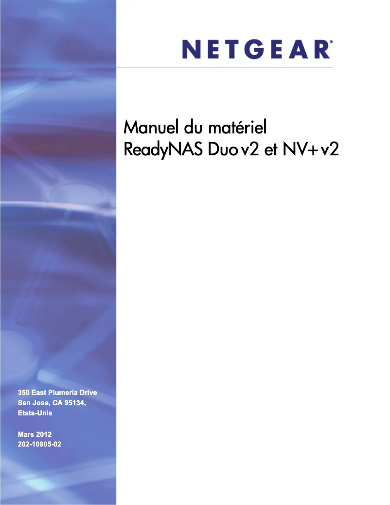 Page 1 de la notice Manuel utilisateur Netgear ReadyNAS RD2000v2