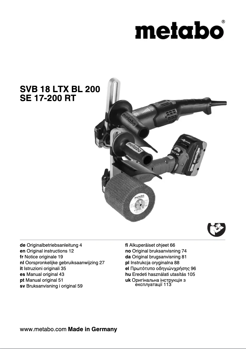 Image de la première page du manuel de l'appareil SE 17-200 RT