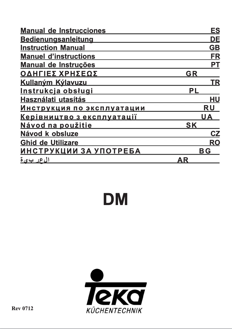 Page 1 de la notice Manuel utilisateur Teka DM 60