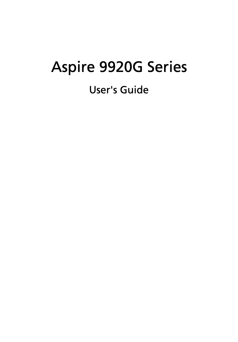 Imagen de la primera página del manual del dispositivo Aspire 9920