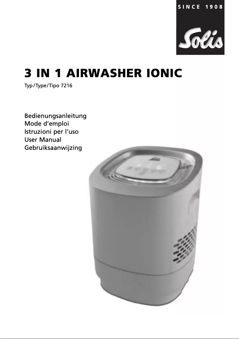 Image de la première page du manuel de l'appareil 3 in 1 Airwasher Ionic 7216