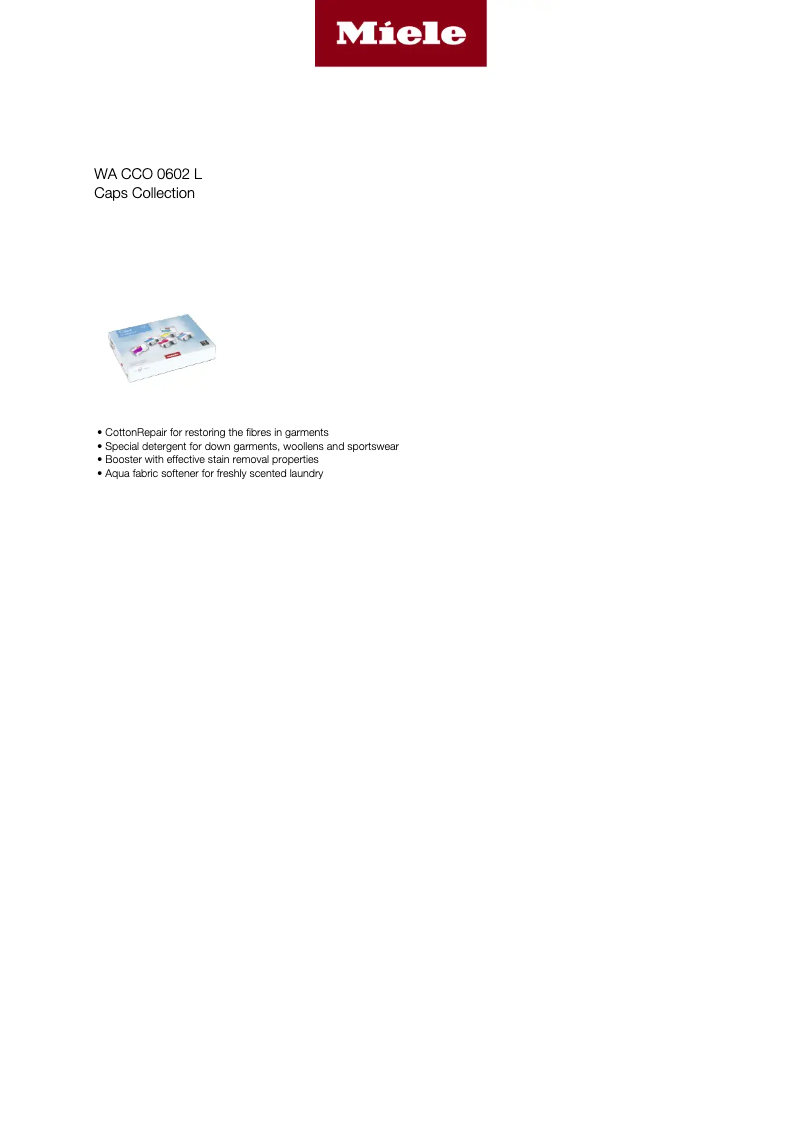 Page 1 de la notice Manuel utilisateur Miele WA CCO 0601 L
