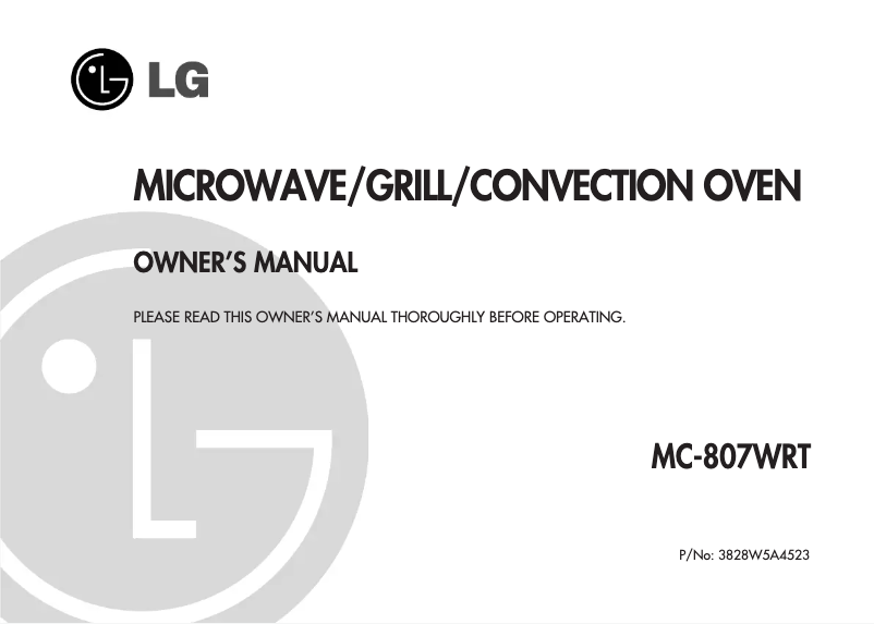 Page n°1 - Manuel utilisateur LG MC-807WRT