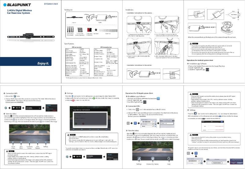 Page 1 de la notice Manuel utilisateur Blaupunkt BPDW8913WR