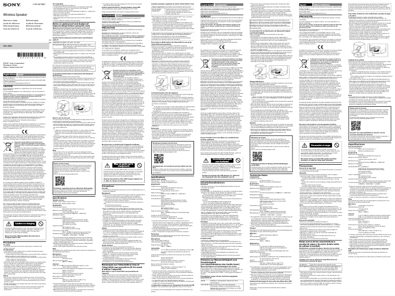 Image de la première page du manuel de l'appareil SRS-XB13