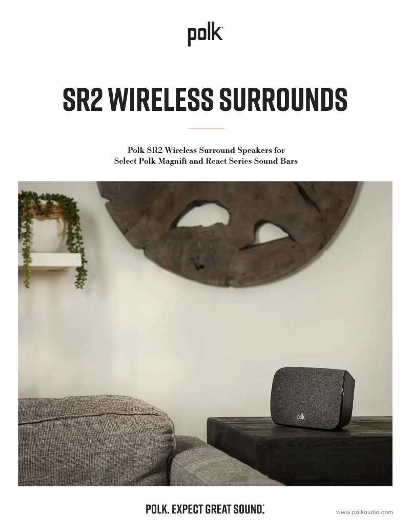 Page 1 de la notice Fiche technique Polk SR2