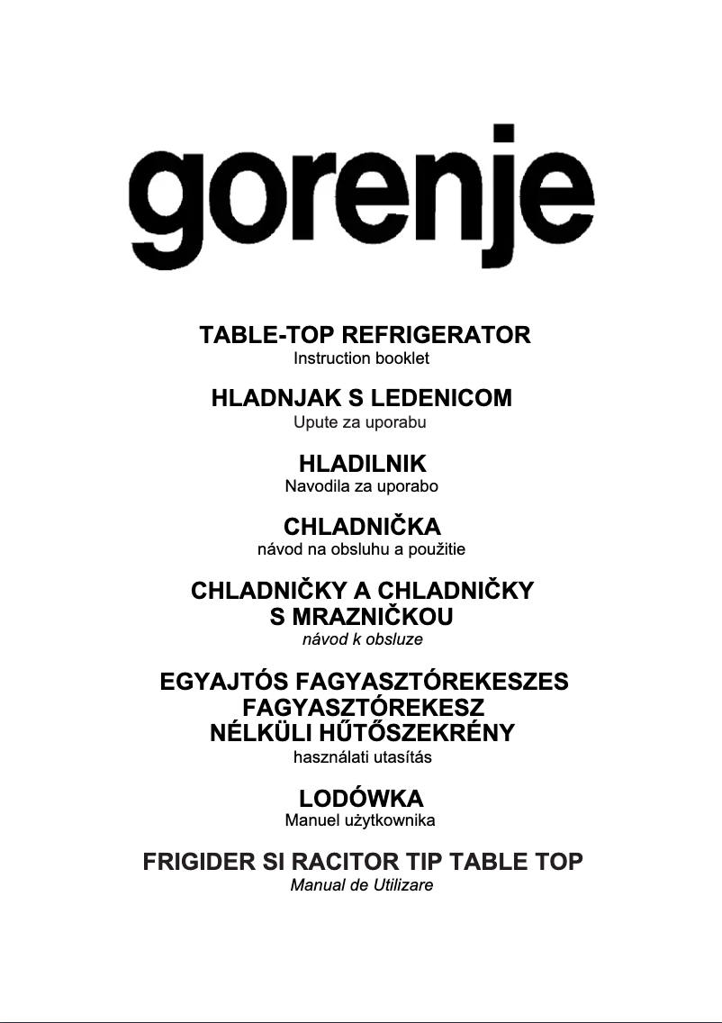 Page n°1 - Manuel utilisateur Gorenje RB40914AW