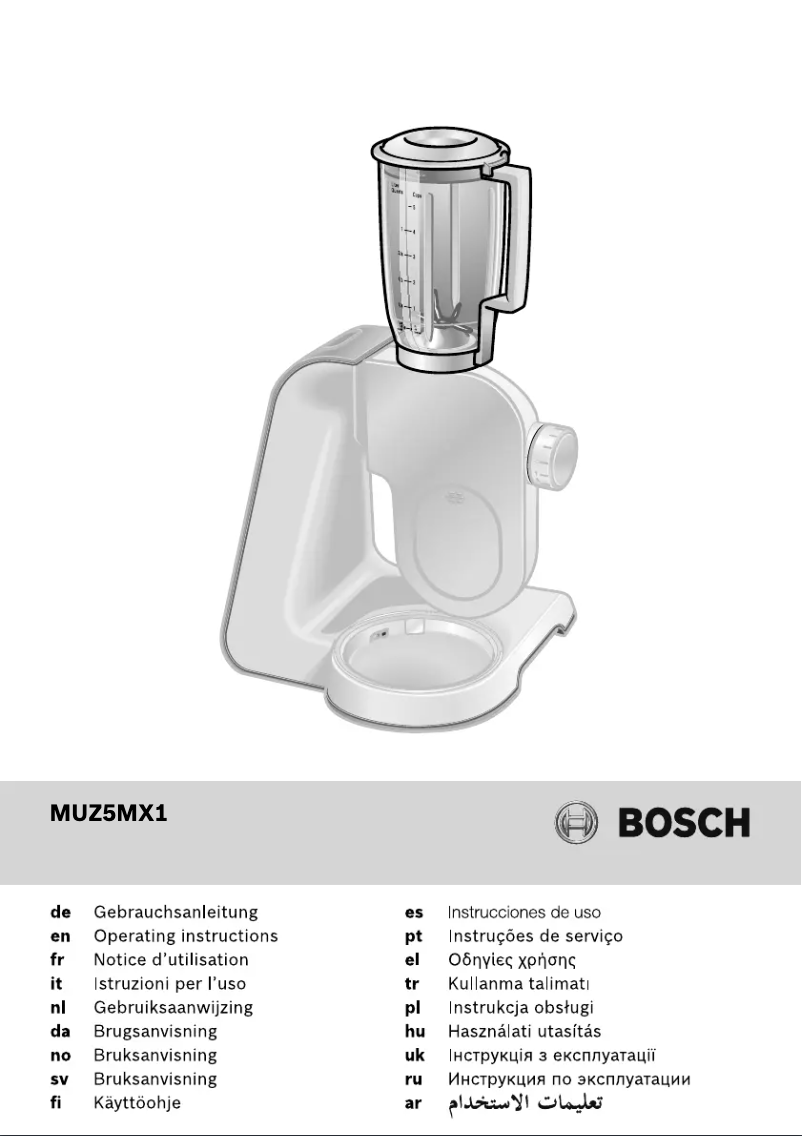 Page n°1 - Manuel utilisateur Bosch MUZ5MX1