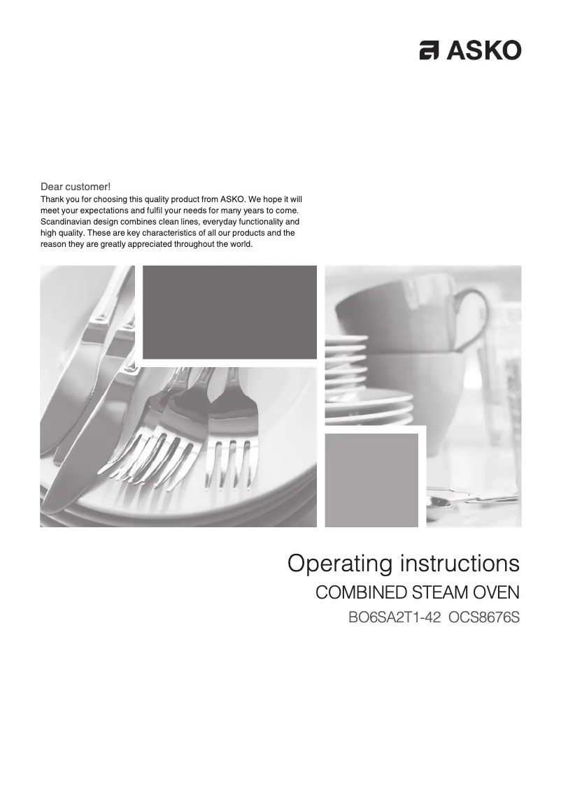 Page 1 of the manual User Manual Asko OCS8693S