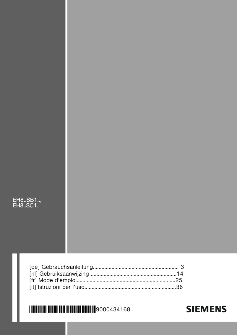 Page n°1 - Manuel utilisateur Siemens EH801SB11