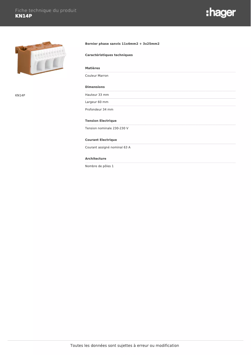 Image de la première page du manuel de l'appareil KN14P