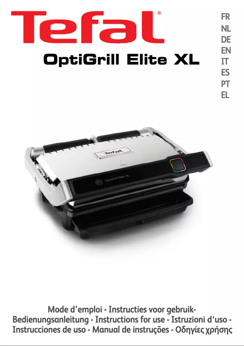 Page 1 de la notice Manuel utilisateur Tefal OptiGrill Elite XL GC760DCH