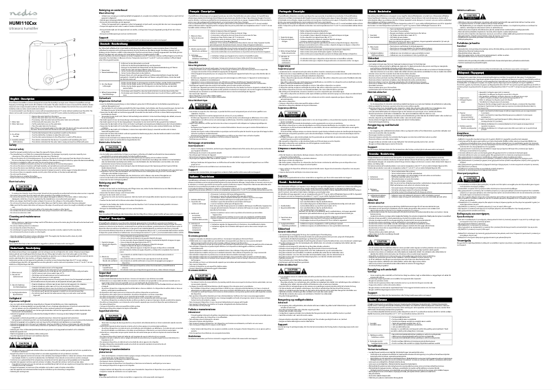 Page 1 de la notice Manuel utilisateur Nedis HUMI110CWT