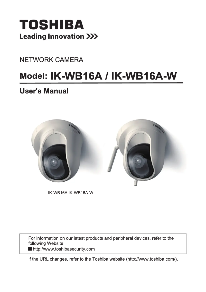 Page 1 de la notice Manuel utilisateur Toshiba IK-WB16A