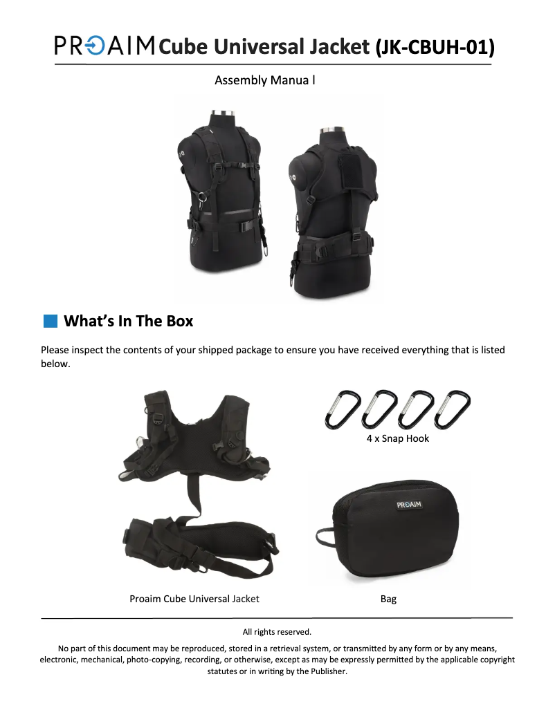 Page 1 de la notice Manuel utilisateur Proaim JK-CBUH-01