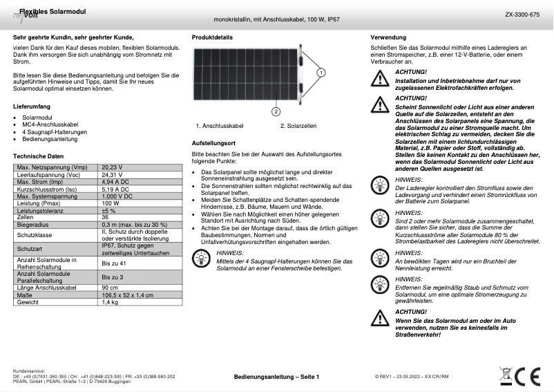 Page n°1 - Manuel utilisateur Revolt ZX-3300-675