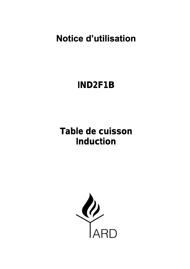 Page 1 de la notice Manuel utilisateur Yard IND2F1B