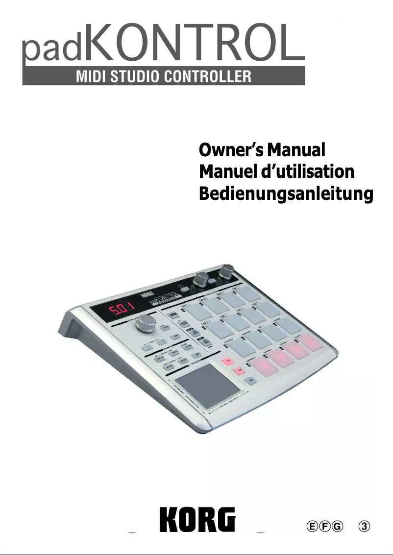 Page n°1 - Manuel utilisateur Korg padKONTROL