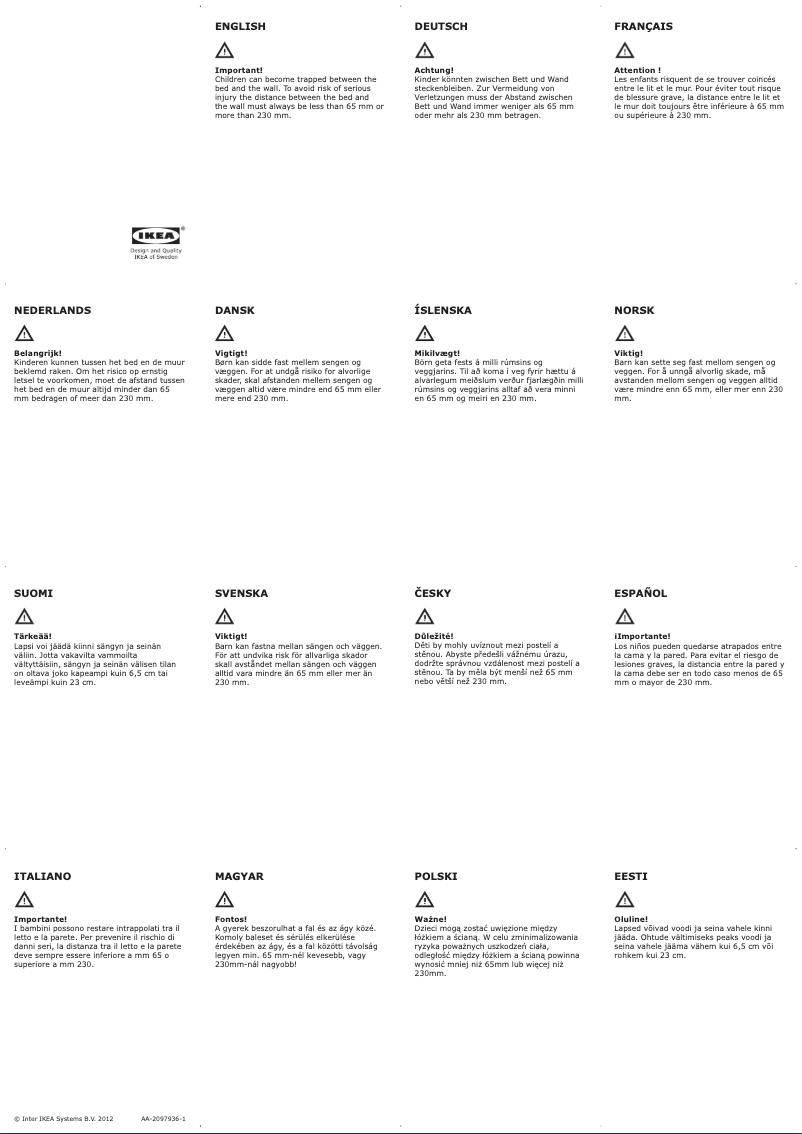 Page 1 de la notice Mode d'emploi Ikea BUSUNGE