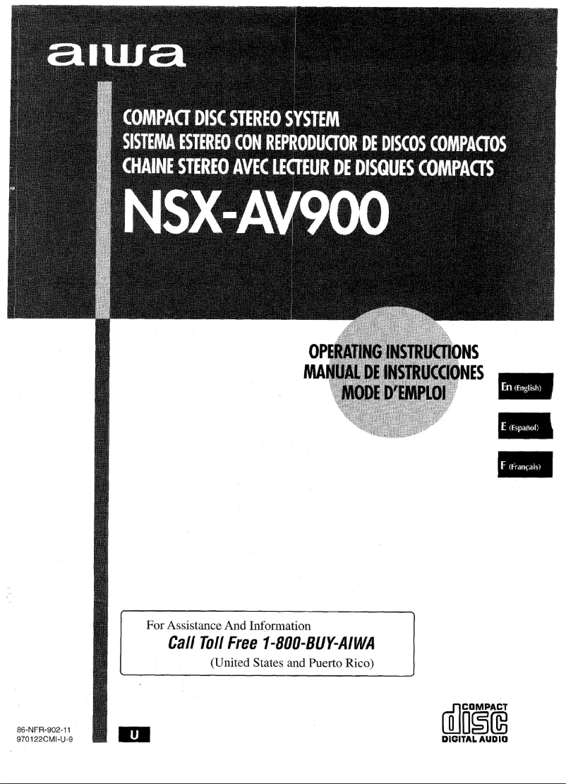 Image de la première page du manuel de l'appareil NSX-AV900