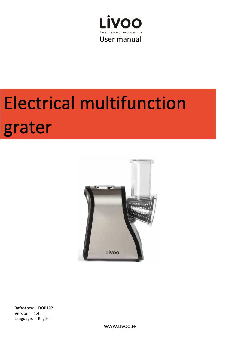 Image de la première page du manuel de l'appareil DOP192