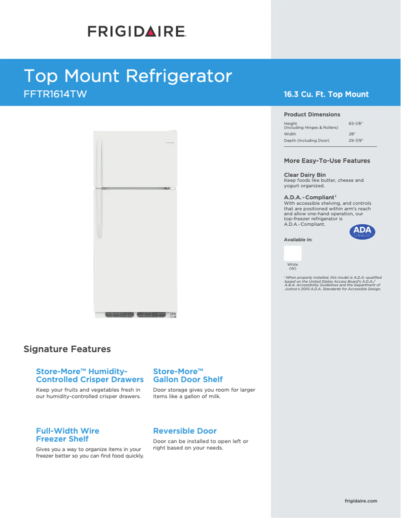 Image de la première page du manuel de l'appareil FFTR1614T