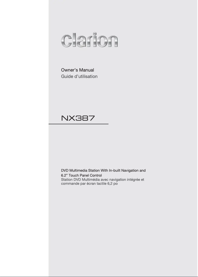Page n°1 - Manuel utilisateur Clarion NX387