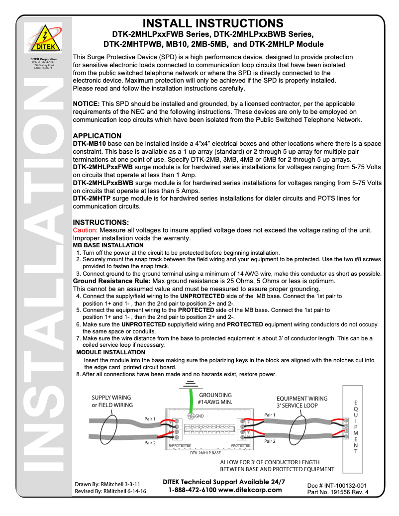 Page 1 de la notice Manuel utilisateur Ditek DTK-MB10