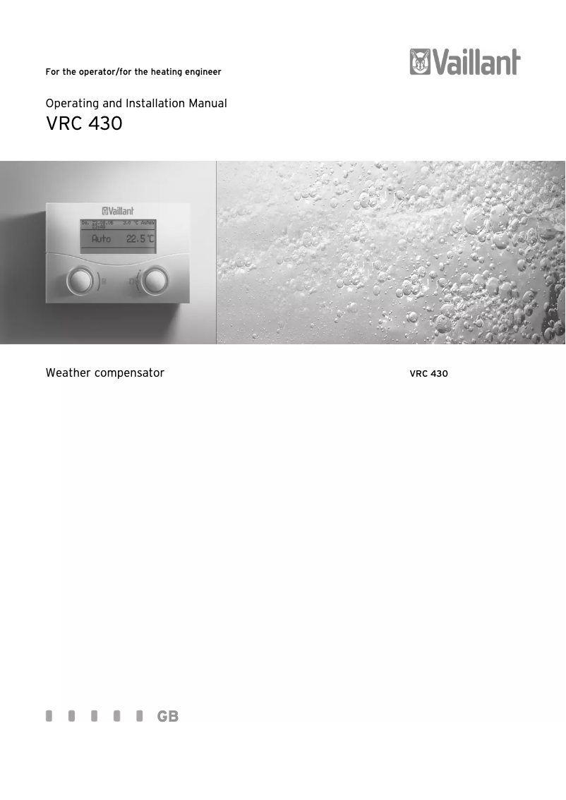 Image de la première page du manuel de l'appareil VRC 430