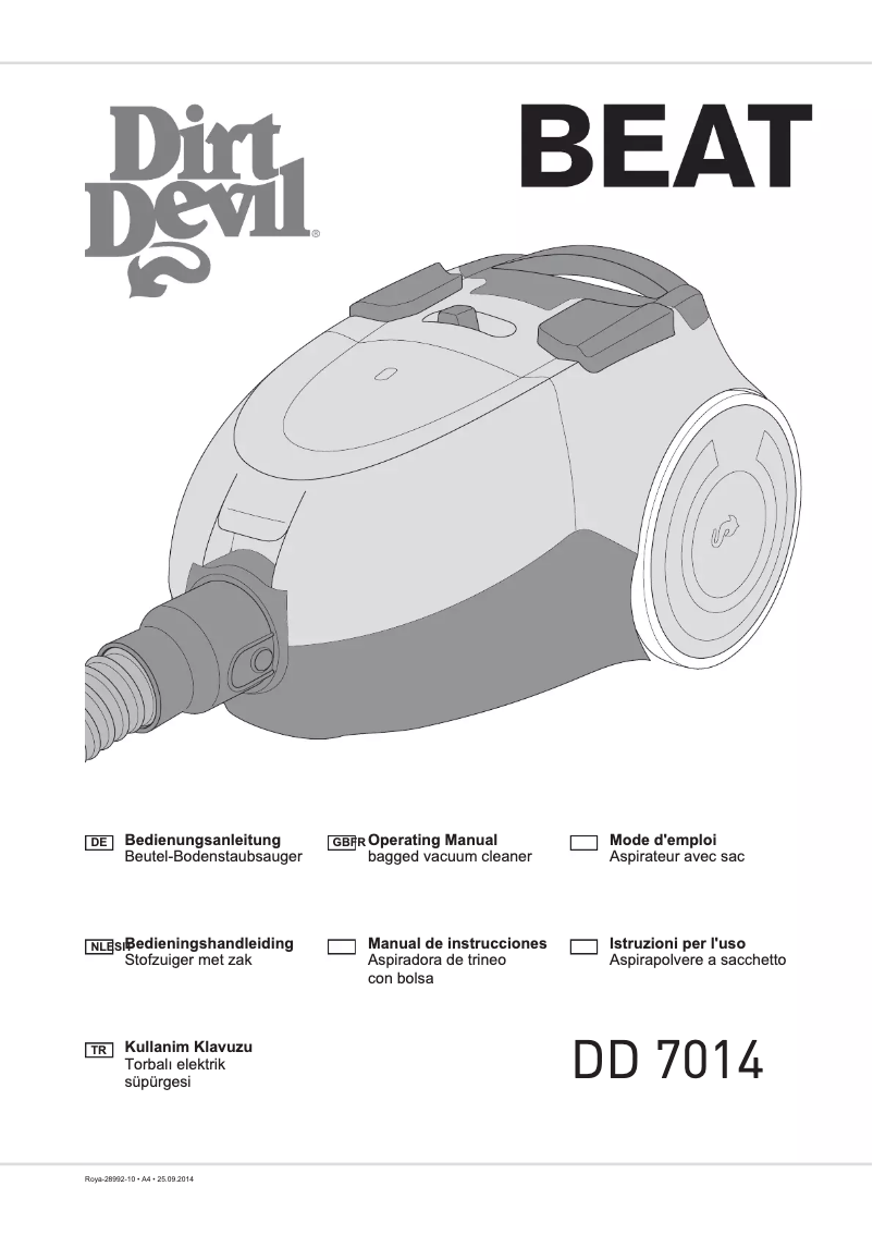 Page 1 de la notice Manuel utilisateur Dirt Devil Beat DD7014