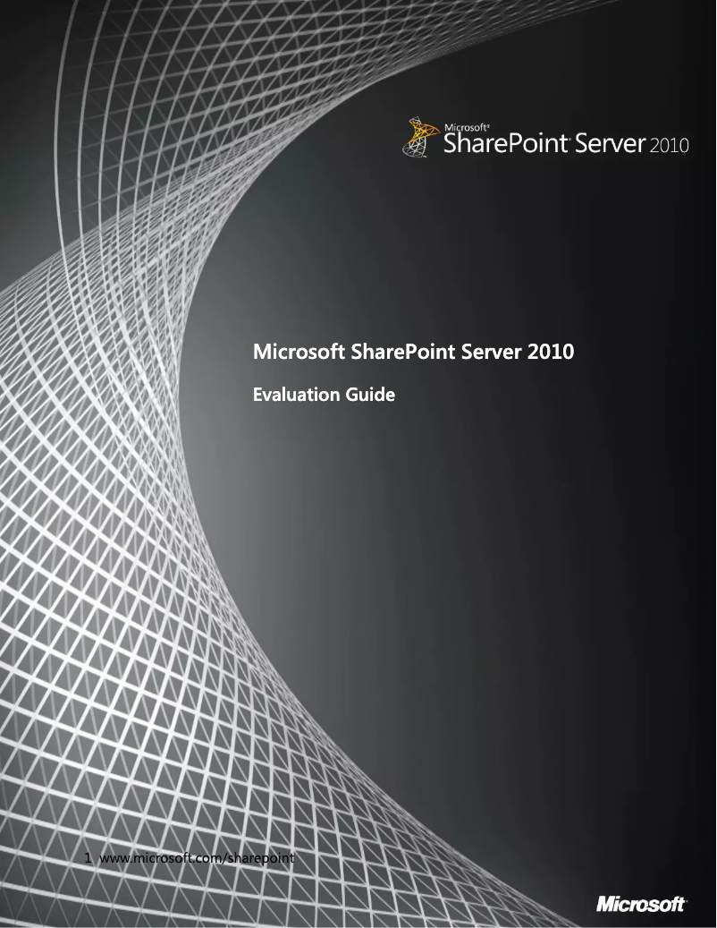 Page n°1 - Manuel utilisateur Microsoft SharePoint Server 2010