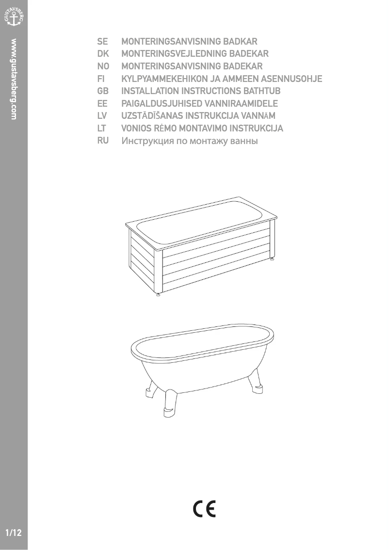 Page 1 de la notice Manuel utilisateur Gustavsberg 7410
